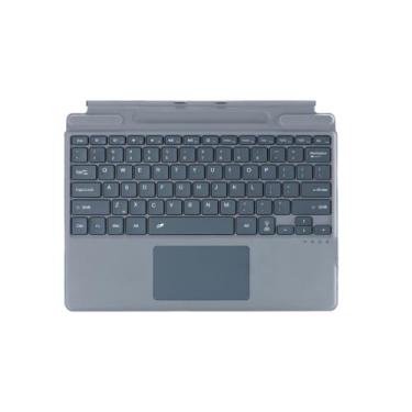 Imagem de Zoof Teclado para Microsoft Surface Pro 11 / Pro 10 / Pro 9 / Pro 8 / Pro X, 13 polegadas, capa tipo Bluetooth destacável com touchpad, retroiluminação de 11 cores e suporte para caneta (cinza sem