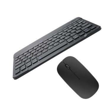 Imagem de Kit Teclado e Mouse BLACK Sem Fio Ultra Fino Portátil via Bluetooth recarregável