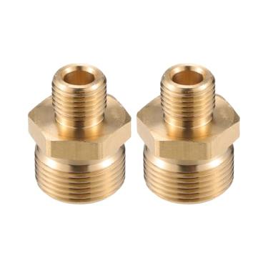 Imagem de VekAuto Conector de lavadora de pressão, adaptador G1/10.2 cm para M22x1.5 conector de mangueira de parafuso de latão universal para lavadora de pressão conexão rápida latão tom cobre acessórios