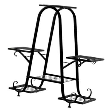 Imagem de Bothyi Suporte para Plantas, Ornamento, Almofada Ajustável para Os Pés, Versátil, Ferro, Presentes, Plantador, Prateleiras, Suporte para Vasos de Flores, Sup, Preto