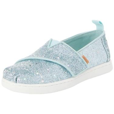 Imagem de TOMS Alpargata Slip-On para meninas, crianças pequenas e grandes, Brilho cósmico menta clara, 14