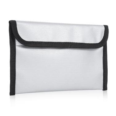 Imagem de Ymiko Bolsa de Bolsa de Documentos à Prova de Fogo Com Fechamento de Zíper para Viagens Em Casa (Prata)