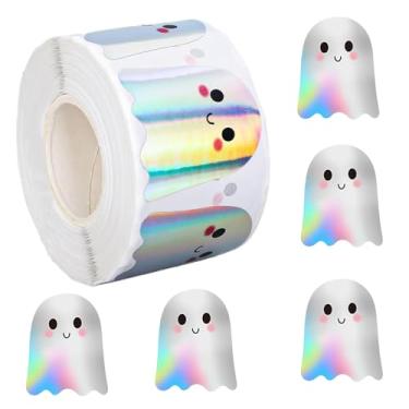 Imagem de Adesivos De Halloween Para Adultos | Adesivos Impermeáveis Fantasma Para Álbum De Recortes,Decalques Holográficos Decorações Halloween Artesanato Garrafas Sacos Livros Porta Janela Casa Favores F
