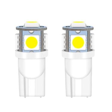 Imagem de 2 peças 194 lâmpadas LED etiquetas para placa, cunha 168 T10 2825 5SMD lâmpadas LED 5050 chips 6000K branco, 12 V substituição para interior de carro cúpula mapa porta cortesia lâmpada de placa de