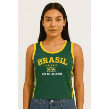 Imagem de Camisa Regata Do Brasil Feminina Borbada Longa - Tojoia18K, Verde, G
