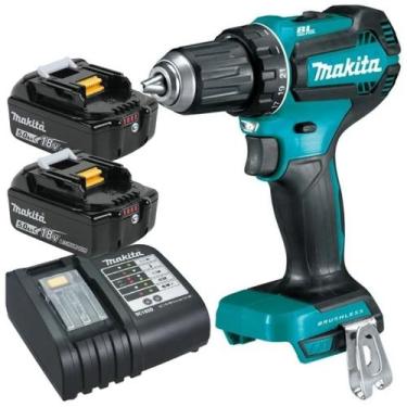 Imagem de Furadeira Parafusadeira 2 Baterias 18v 5ah Makita Ddf485 C/ Carregador