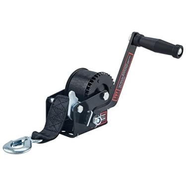 Imagem de TYT Guincho de reboque de barco de 272 kg com alça de poliéster preta, manivela antiderrapante guincho manual, catraca portátil bidirecional para frente e para trás guincho de corda manual para ATV