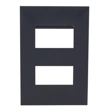 Imagem de Placa 2 Postos Separados 4x2 Preta 618506pt