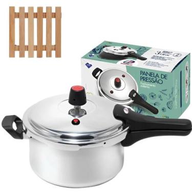 Imagem de Panela De Pressão 3L Fechamento Externo + Descanso De Panela - Marcola