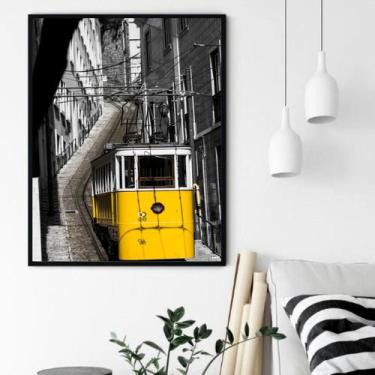 Imagem de Quadro Decorativo Bonde Londres - 70x50cm - Quadros On-line, Moldura B