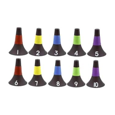Imagem de UGPLM 10 peças cones de treinamento de futebol em forma de chifres sinal barril equipamento campo ferramentas portáteis cone de prática marcadores