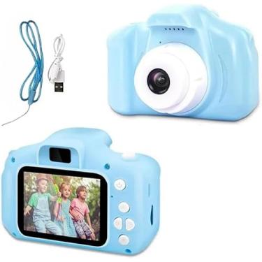 Imagem de Brinquedo Educativo Câmera Digital Infantil Azul com Tela LCD 2 Polegadas