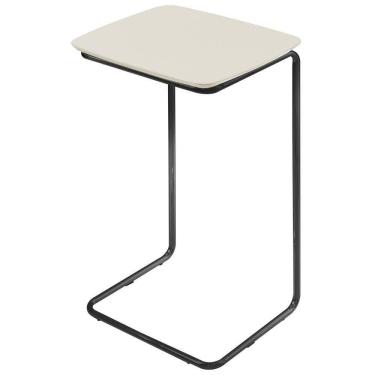 Imagem de Mesa De Apoio Slim Off White Em Metal Preto