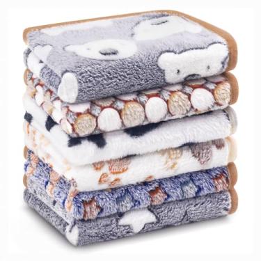 Imagem de Eilyliafe 6 peças de forro de gaiola de porquinho-da-índia cobertores de flanela de animais pequenos tapete de dormir absorvente reutilizável para animais de estimação xixi capa de cama para hamster