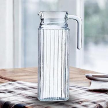 Imagem de Jarra de Vidro 1 Litro com Tampa Suco Agua Bebidas Casual Sofisticada Cozinha Geladeira