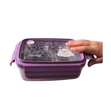 Imagem de Bento Box Térmica Milky, Lancheira Infantil, Recipiente Inox com Divisórias, Roxo