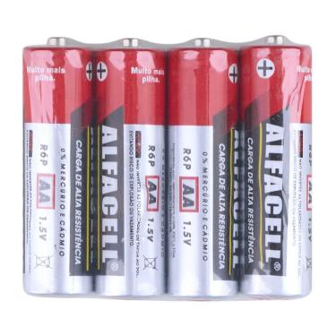 Imagem de Pilha Pequena AA Zinco com 4 Unidades Alfacell