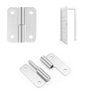 Imagem de HSMT-hinges Dobradiça de elevação de 4 cm, aço inoxidável 304, dobradiças de bandeira de junta deslizante destacáveis para várias caixas de madeira ou metal, baús de ferramentas e muito mais (canhoto