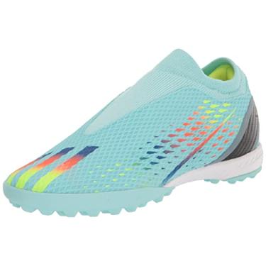 Imagem de adidas Tênis de futebol unissex adulto X Speedportal.3 sem cadarço, Azul (aqua) transparente/vermelho solar/azul (power, 11.5 Women/11.5 Men