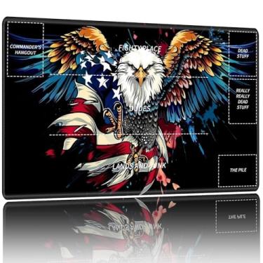 Imagem de Playmat for MTG,Card Playmat Stitched with Zones for MTG Card Game Playing, TCG and Board Game Mat for Cards,Mousepad Desk Mats,Game Mat 27.5 x 15.74 inches-Handsome Eagle