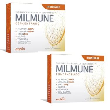 Imagem de Kit Com 2 Milmune Concentrado, Suplemento Alimentar com Vitaminas C, D, A, Zinco e Selênio, 30 Comprimidos