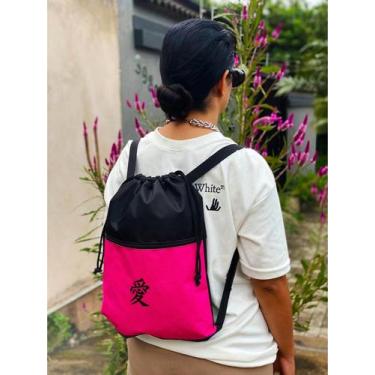 Imagem de Mochila Saco Nylon SIMBOLO JAPONES Academia Esportiva Gym Bag Fitness 
