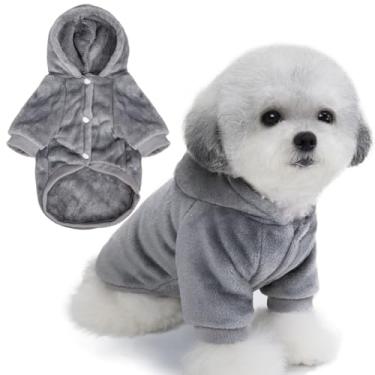Imagem de FabriCastle Suéter com capuz para cães pequenos, meninos e meninas, roupas para cães PP XXS moletom para filhotes, roupa para animais de estimação, roupas para gatos, super macio, quente, fecho de