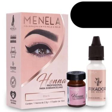 Imagem de Tinta de hena para sobrancelhas Menela Black Henna Brow Dye 2,5 g e 15