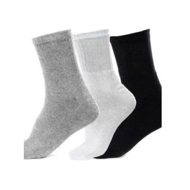Imagem de Kit 03 Pares Meia Cano Longo Alto Esportes Original Atacado Revenda Of