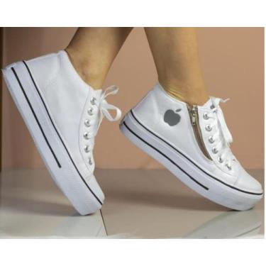 Imagem de Tenis Feminino Plataforma Via Star Shoes 1001, Branco, 38