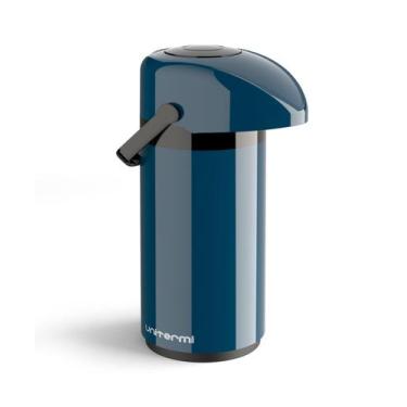 Imagem de Garrafa Térmica Pressão Verona Unitermi 600ml Café Chá, Azul