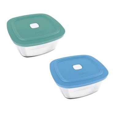 Imagem de Kit 2 Pote de Vidro Marinex Facilita Vap 2L Quadrado Nadir