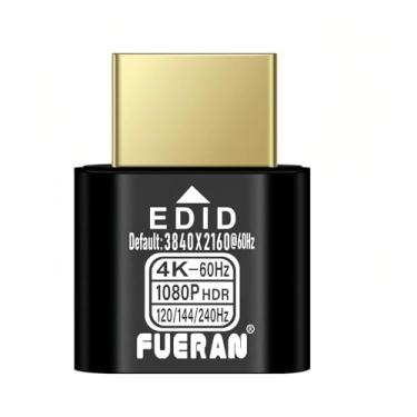 Imagem de FUERAN Adaptador de exibição virtual 4K 60Hz USB-C Tipo-C DDC EDID fictício plugue fantasma sem cabeça emulador 2K1080P@60Hz (NOVO-4K-HDR (padrão3840X2160@60Hz) 1P-2)