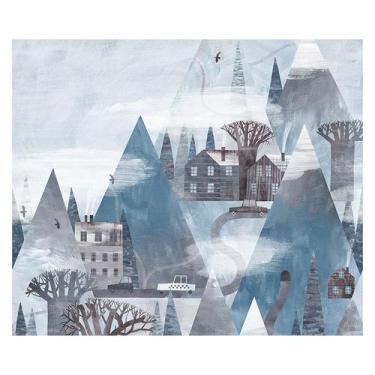 Imagem de Papel de Parede Adesivo Infantil Montanhas Cidade Quarto Menino - 633p