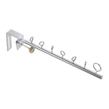 Imagem de OUFEIJIA Prateleira DIY de aço inoxidável prata para pendurar ao ar livre para pendurar na janela, varão de secagem de roupas, organizador de cabide para prateleiras de lojas