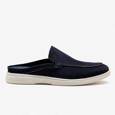 Imagem de Mule Masculino Tulum Couro Azul - Democrata, 40