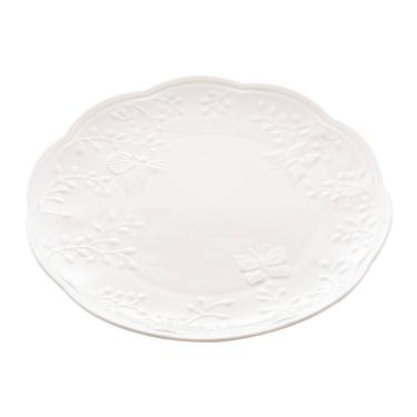 Imagem de Prato Raso de Porcelana New Bone Butterfly Flower Branco 27cm Lyor