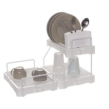 Imagem de Escorredor de Pratos com Porta Talher Prime Aramado Dry Triplo Branco com Branco