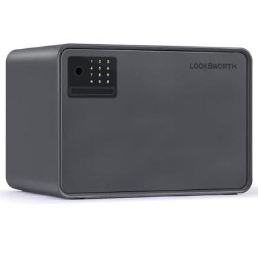 Imagem de Seguro biométrico para casa, 0,6 metros cúbicos, cofre de impressão digital com tela sensível ao toque, sistema de alarme e prateleira removível, caixa de dinheiro pequena para dinheiro, joias