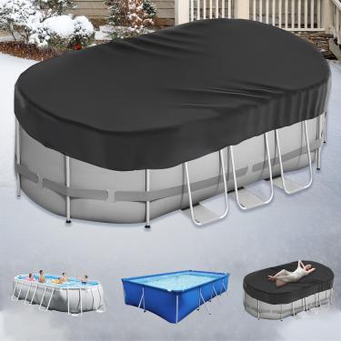 Imagem de Neuradical Capas De Piscina Ovais 12X24 Pés Para Piscinas Acima Do Solo, Capa Natação Com Estrutura Retangular, Ideal Áreas Externas, À Prova D'Água, Intempéries E Poeira