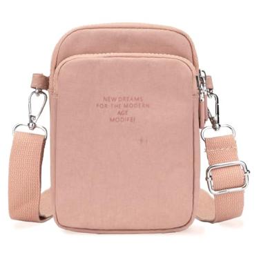 Imagem de JANKS Pequena bolsa transversal feminina mini bolsa de celular bolsa de viagem bolsa carteira bolsas ajustáveis sobre a alça de ombro, 03 Rosa
