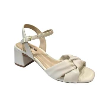 Imagem de Moleca, Sandália Feminino Moleca Salto Bloco Off White 5496.122 Tamanho:34;Cor:Off White