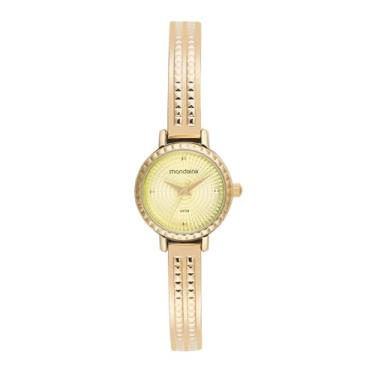 Imagem de Mondaine Relógio Feminino Dourado Pulseira Rígida Texturizada