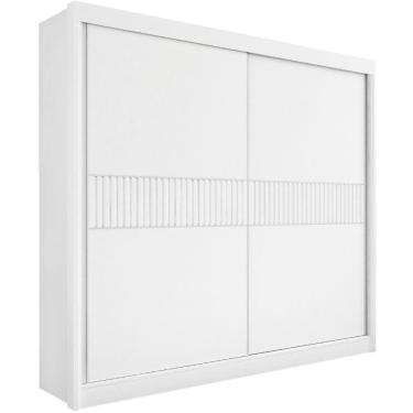 Imagem de Guarda Roupa Cancun Ripado Branco 2 Portas 6 Gavetas D?doro