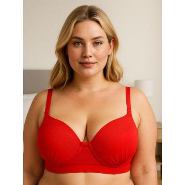Imagem de Sutiã Plus Size Bojão com Detalhe em Renda Soutien Reforçado - c8 CARO