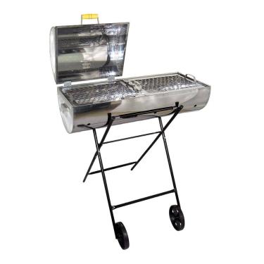 Imagem de Churrasqueira Mega Grill Mista Inox com 2 Grelhas 94x75x30cm