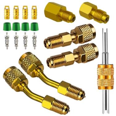 Imagem de Adaptador R410a para mini sistema de divisão, SAE fêmea 5/16 para alargador macho 1/4, adaptadores de tanque de refrigerante de 1/5.1 cm a 1/10.2 cm para serviço de refrigeração e HVAC (2 adaptadores