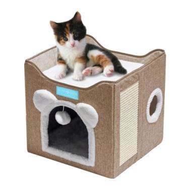 Imagem de Cama para Gatos com 2 Andares Dobrável 41x35cm Duke e Dixie Marrom (Marrom)