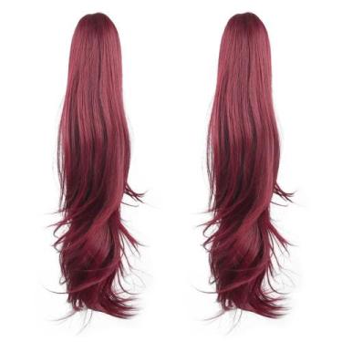 Imagem de Extensões de rabo de cavalo HSPHTM Burgundy Synthetic Hair 139g - HSPJ