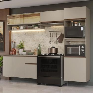 Imagem de Armário De Cozinha Completa 260 Cm Suspenso Nice Madesa 10 Crema